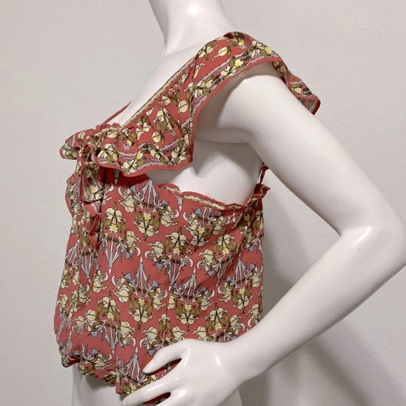 Max Studio NEW Chiffon Floral Crop Top Size M - Picture 4 of 8